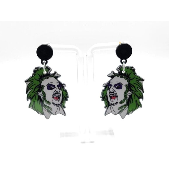 Bettlejuice Halloween Acrylic Dangle Earrings - Picture 1 of 4